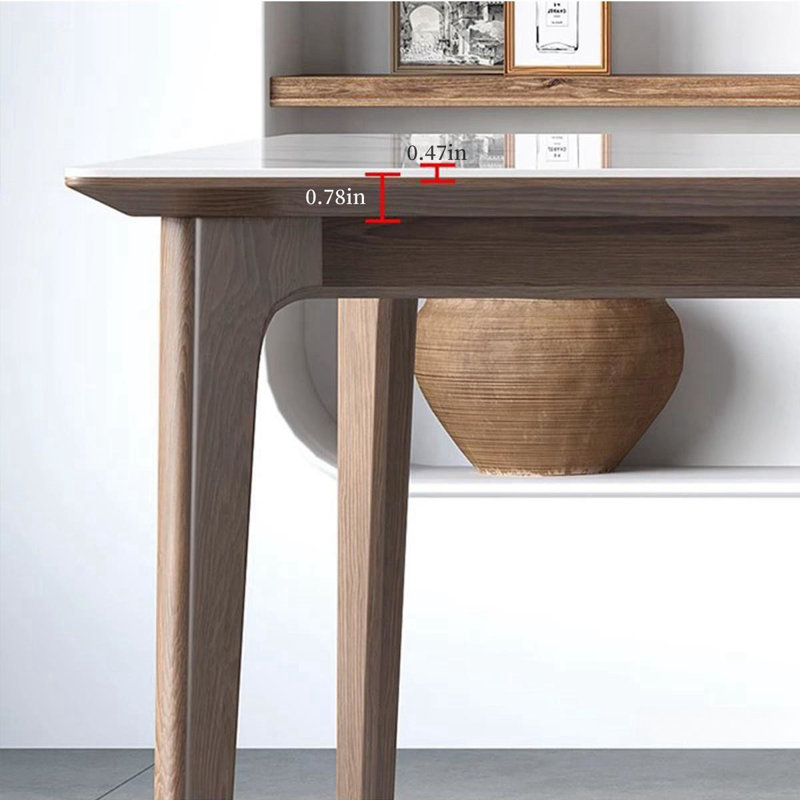 Simple Modern Rectangular Rock Slab Dining Table, 29.5"H x 70.8"L x 31.5"W