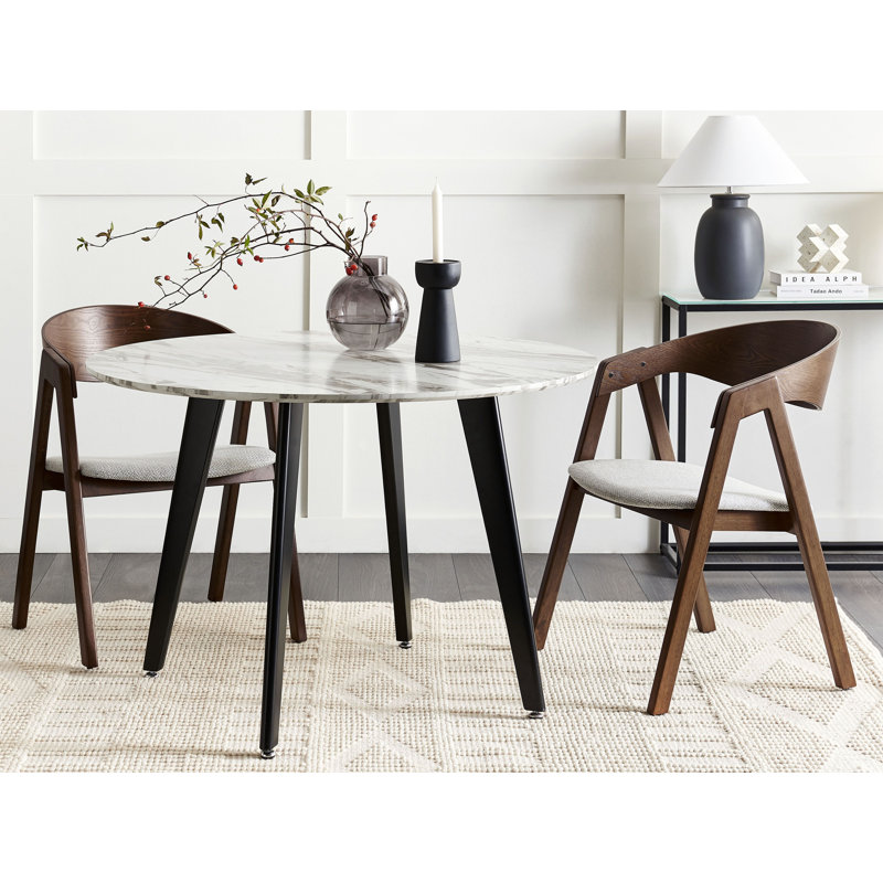 Juliette Upholstered Dining Chair, Dark Wood
