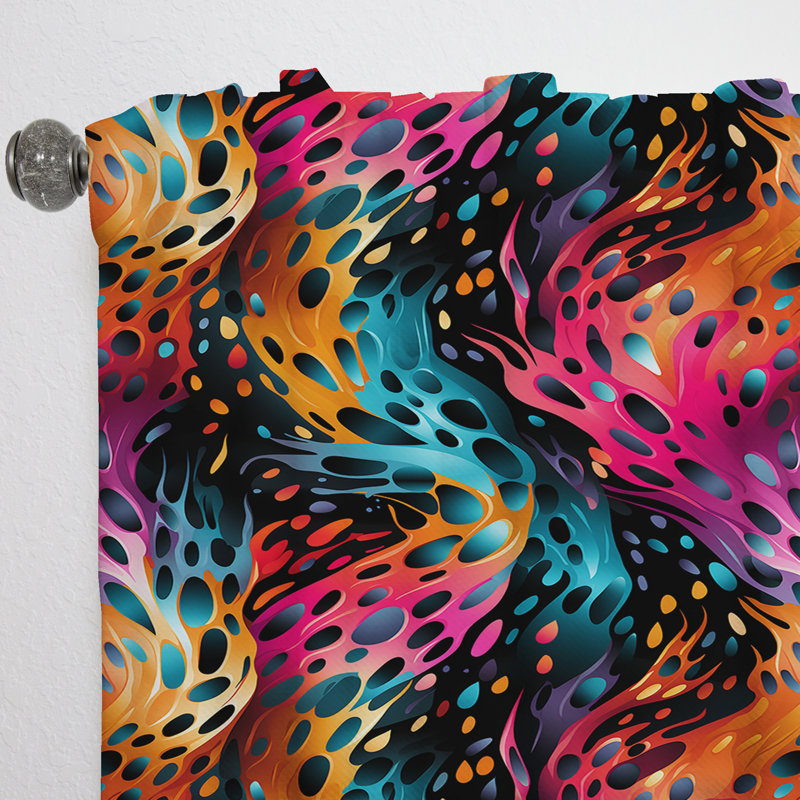 Colorful Neon Jungle Flash I - Rideau abstrait - Velours obscurcissant - 1 panneau, L 52 po x L 63 po