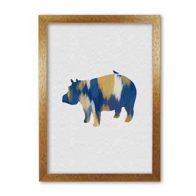 Hippo Blue & Yellow - Print