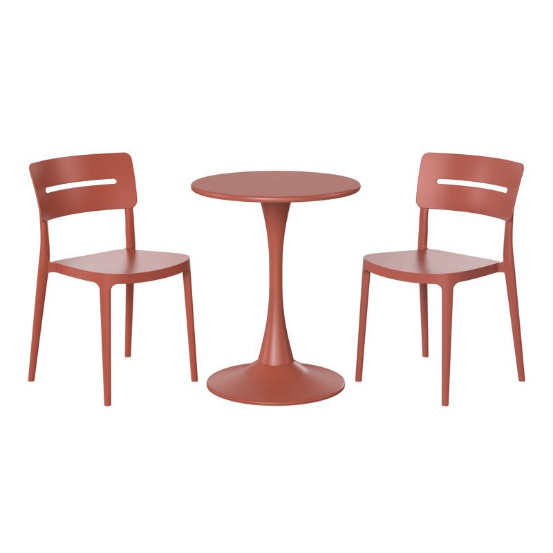 Ensemble repas extérieur 2 personnes, Rouge