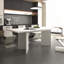 Table de salle à manger extensible pour 6 à 10 personnes - Finition moderne en faux marbre, blanc