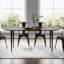 Solid Wood Oval Dining Table with Four Metal Legs Kitchen Tables-1765801967