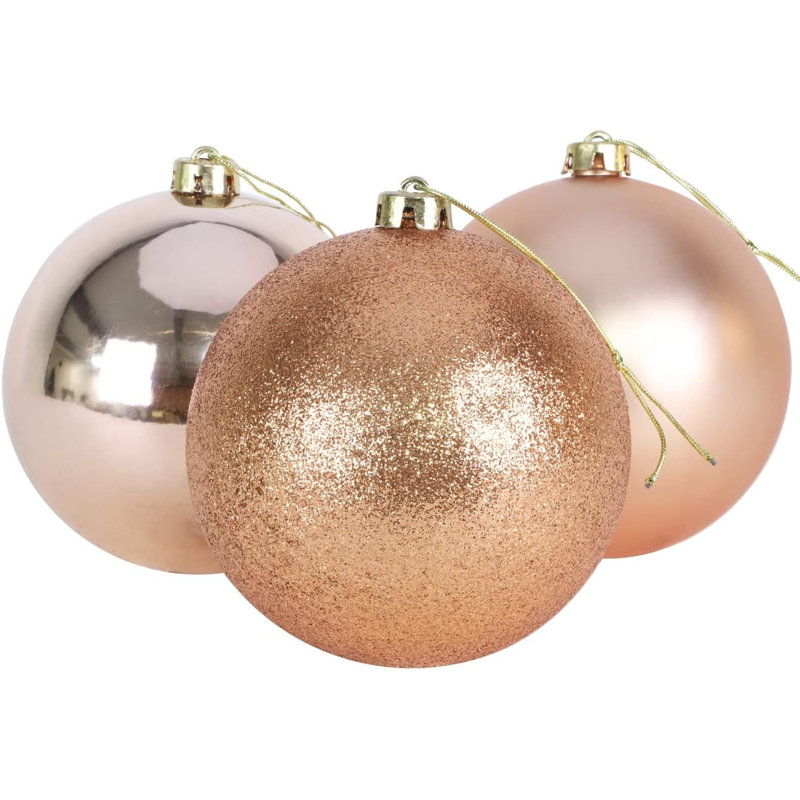 Polyvinyl Chloride (PVC) Bauble, Rose Gold, 6cm H x 6cm W x 6cm D