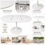 Table de salle à manger extensible moderne (table seule, sans chaises, plateau et pieds inclus), piètement tulipe en MDF blanc pour cuisine familiale