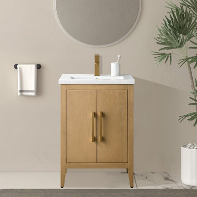 Meuble-lavabo simple 24 po avec plateau en céramique Chambery