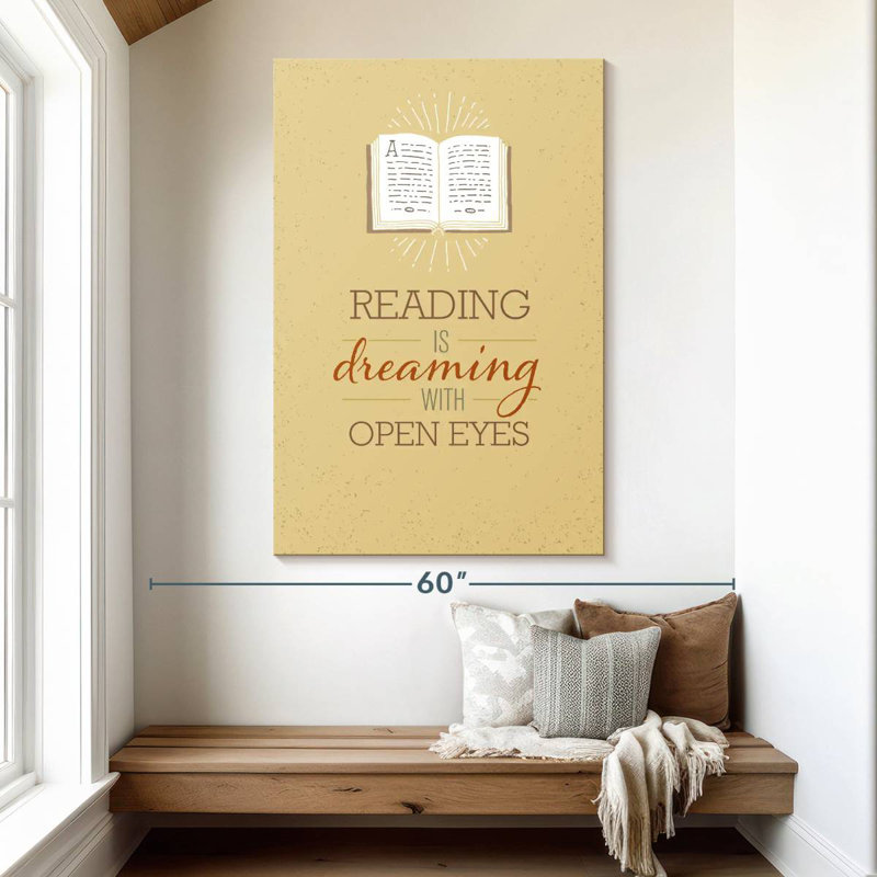 Tergel Reading Dreaming Quote, 51" H x 34" W