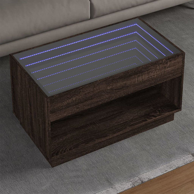 Cytlalli Coffee Table with Storage, 50cm H x 90cm L x 50cm W, Brown Oak