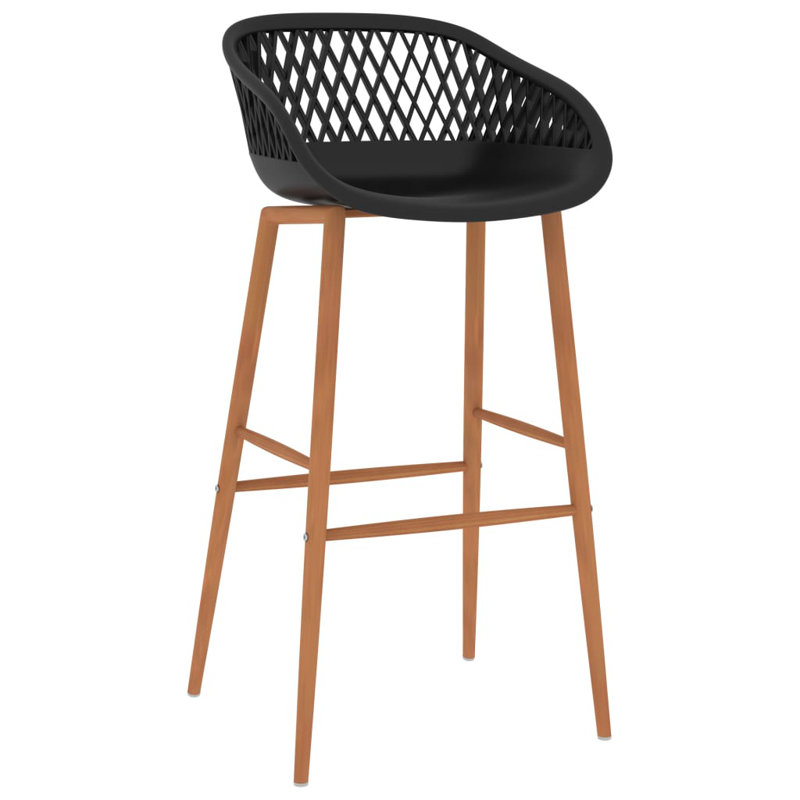 Searle Counter Stool with Metal Frame, Brown, Black