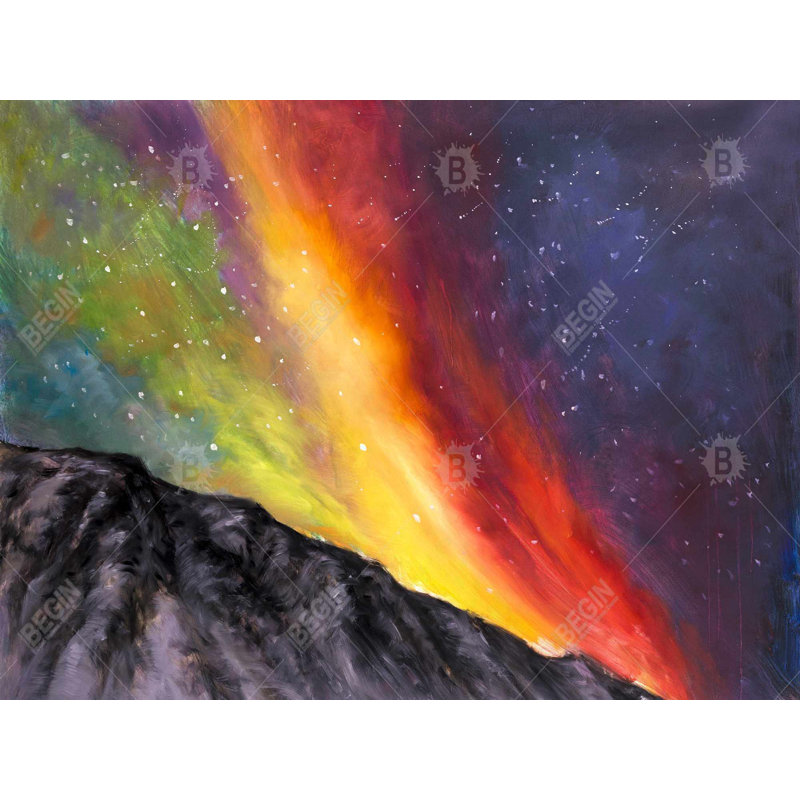 Aurora Borealis Mountain Duvet | Contemporary Bedroom Decor