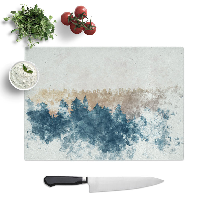 Tempered Glass the Forest at Sunset Chopping Board, 20 cm x 28.5 cm