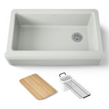 Riverby Undermount Single-Bowl Farmhouse Workstation Kitchen Sink With Tall Apron