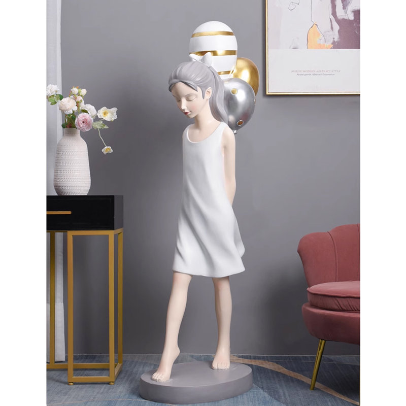 Minimalist Girl Fiberglass Floor Ornament