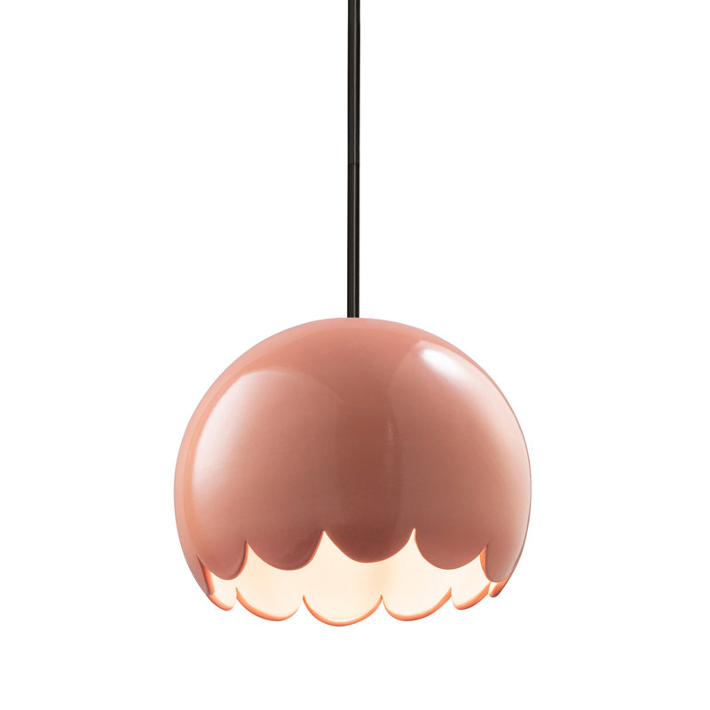 Luminaire suspendu 1 lumière Hajra, Noir mat, Blanc brillant