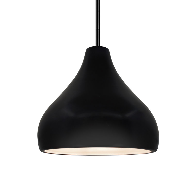 Luminaire suspendu à 1 lumière Meydan, H 8 po x l 11,5 po x P 11,5 po, Noir mat carbone, Noir mat