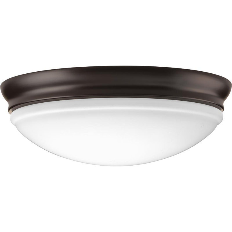 Mccully Glass LED Flush Mount, 4.50" H x 13.50" W x 13.50" D, Antique Bronze