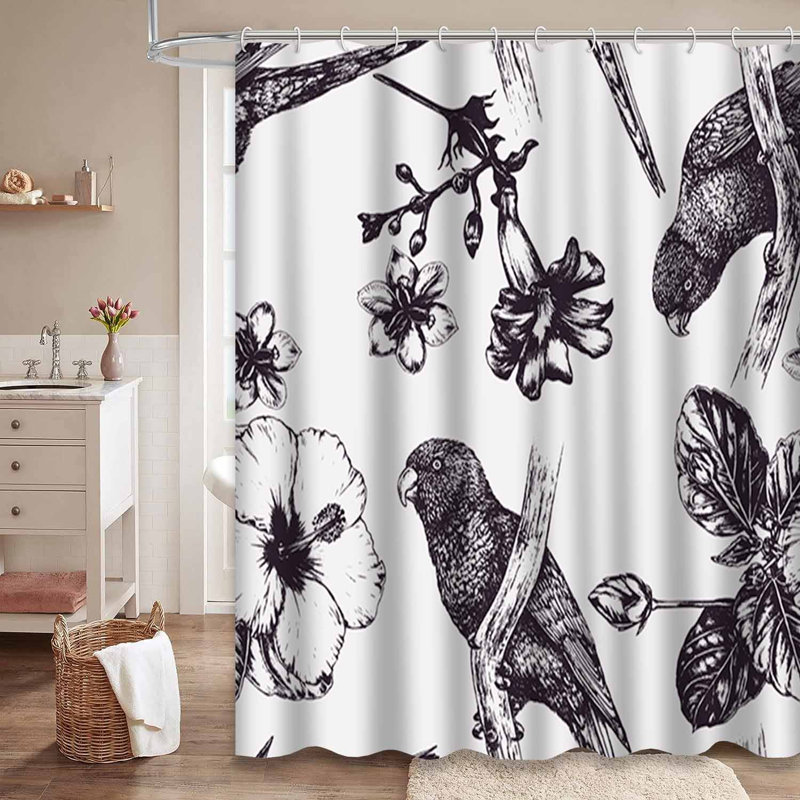 Rideau de douche imperméable à l'eau avec 12 crochets, L 72 po x l 84 po