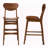Kaitlyn Mid-Century Modern Bar Stool Set in Walnut Brown, 43.98'' H X 17.84'' W X 22.84'' D