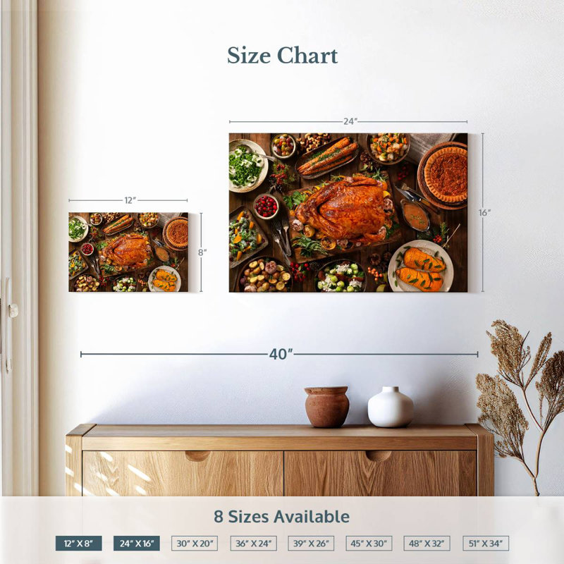 Yarlin Thanksgiving Feast, 16" H x 24" W