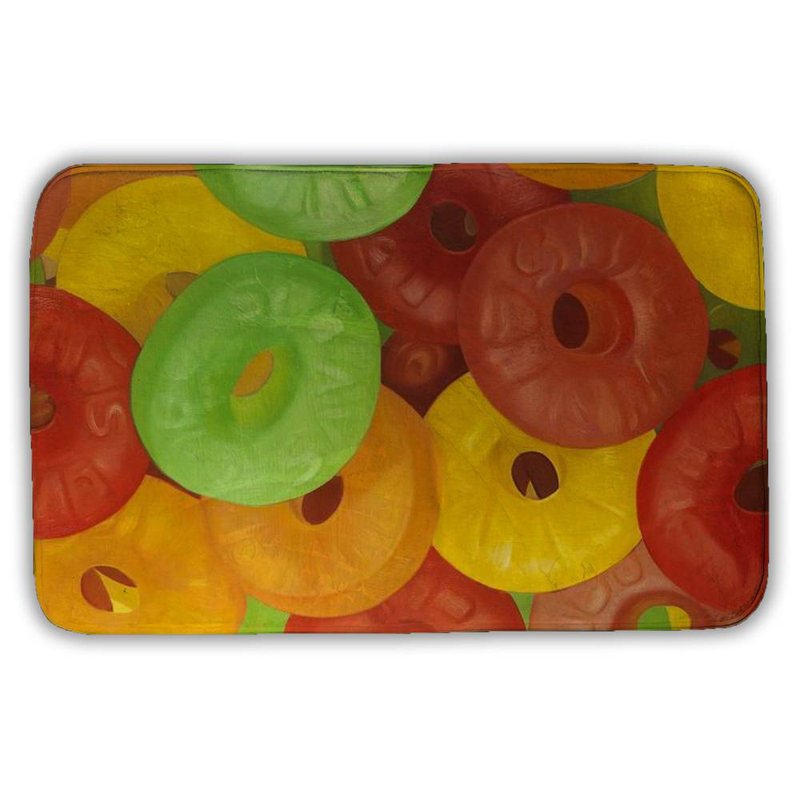 Colorful jujubes Bath Mat with Non-Slip Backing - Quick Dry Memory Foam Bathroom Rug - Absorbent - Modern Plush Spa-Style - Machine Washable