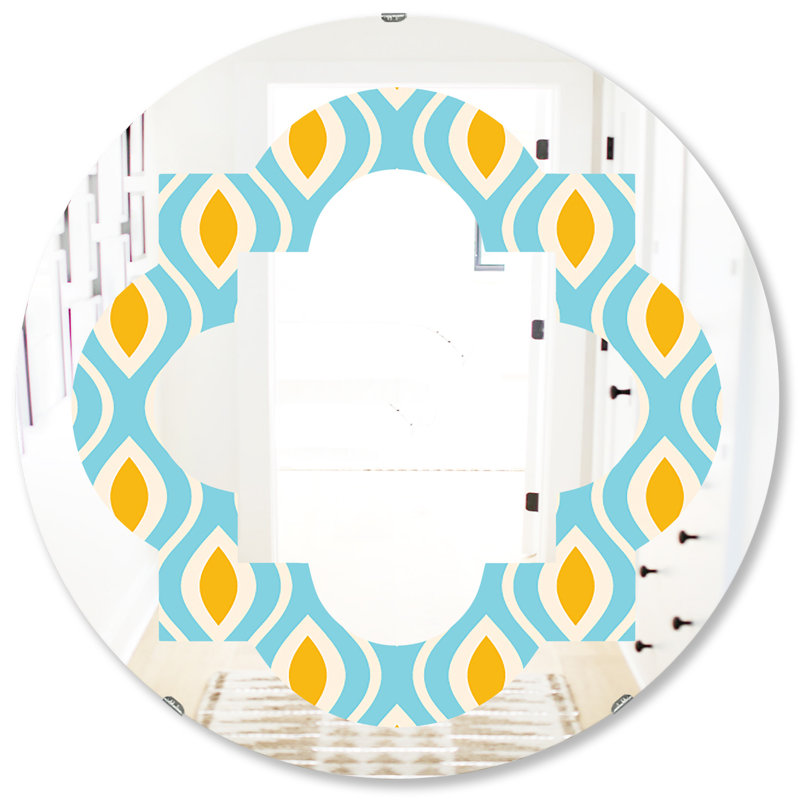Miroir mural à motif éclectique quadrilobe, 31,5 po x 31,5 po