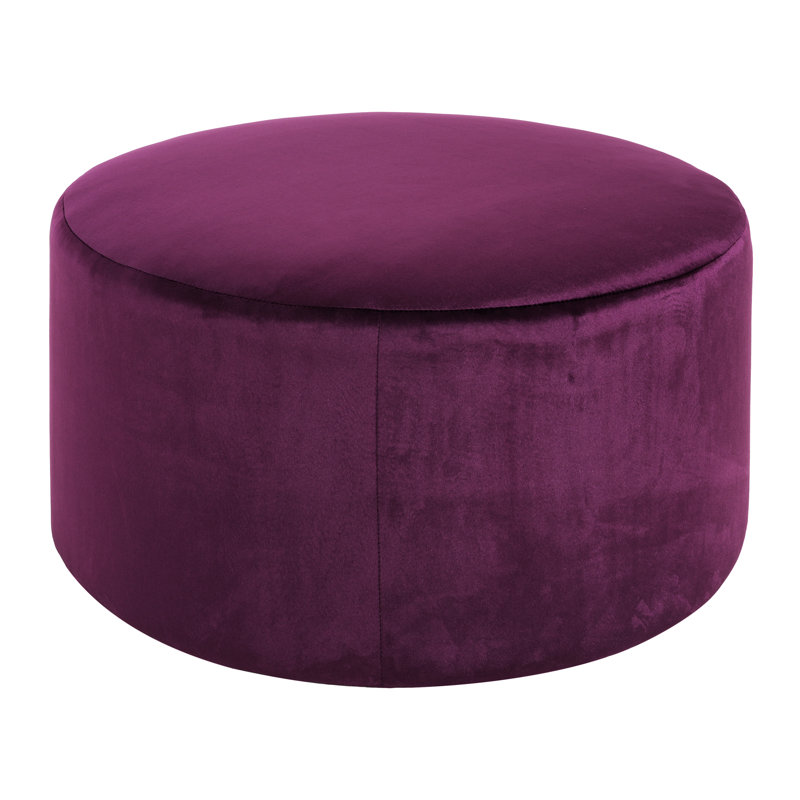Velours mauve rond - 29,69 pouces de largeur, 16,5 de hauteur, peut être un siège supplémentaire ou un article décoratif en largeur, en hauteur, pouvant servir de décor de siège