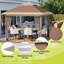 Abri de jardin 12 pi x 12 pi, imperméable avec filet et sac à roulettes pour patio, brun foncé