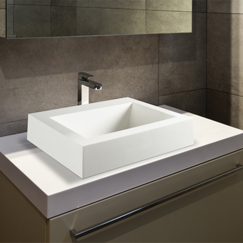 MTI Metro 1 22.25" Semi-Recessed Bathroom Sink, Matte White