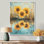 Diskson Sunflowers In Reflection II - Art mural tournesols pour le salon
