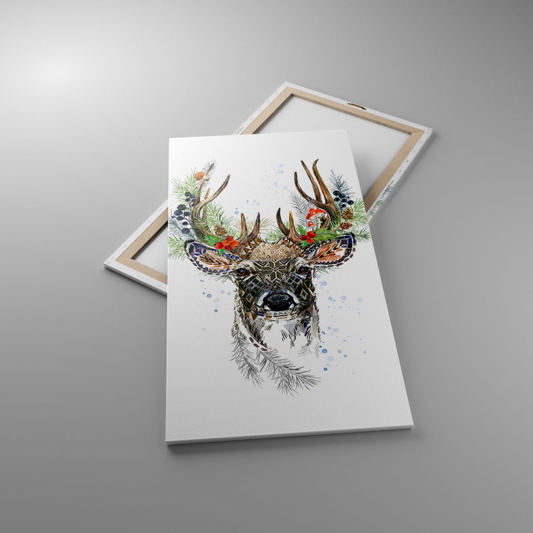 Leinwandbild Surrealism Deer Boho