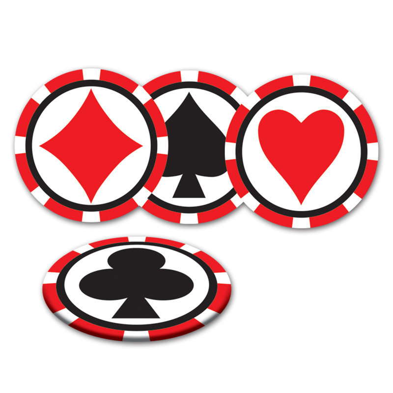 Sous-verres casino - 3 1/4 po - paquet de 12