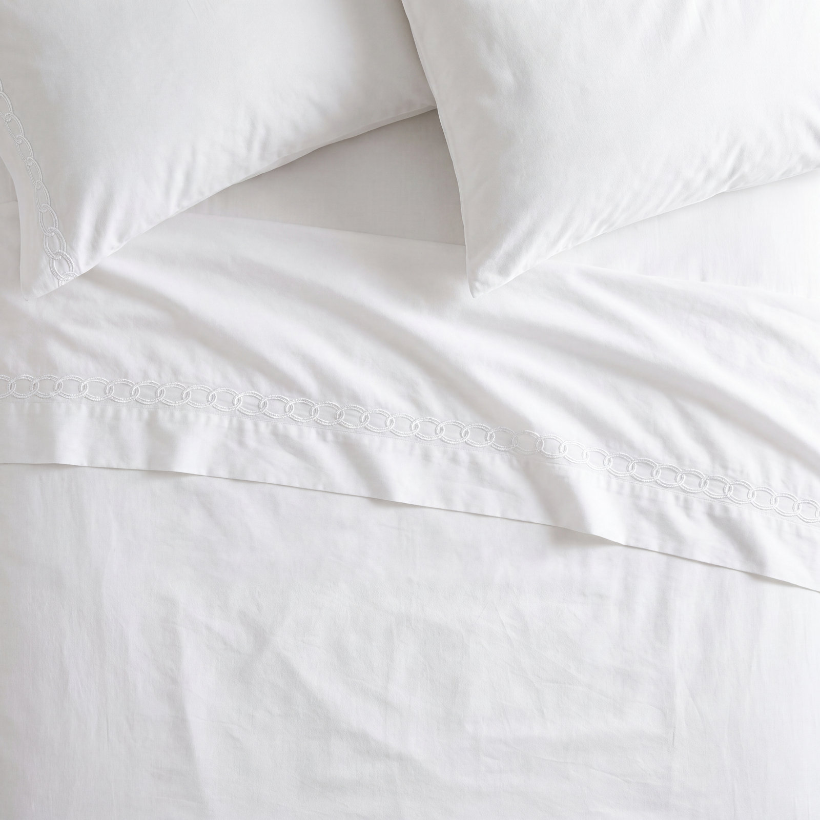 Leno Pima Cotton Flat Sheet, King, White