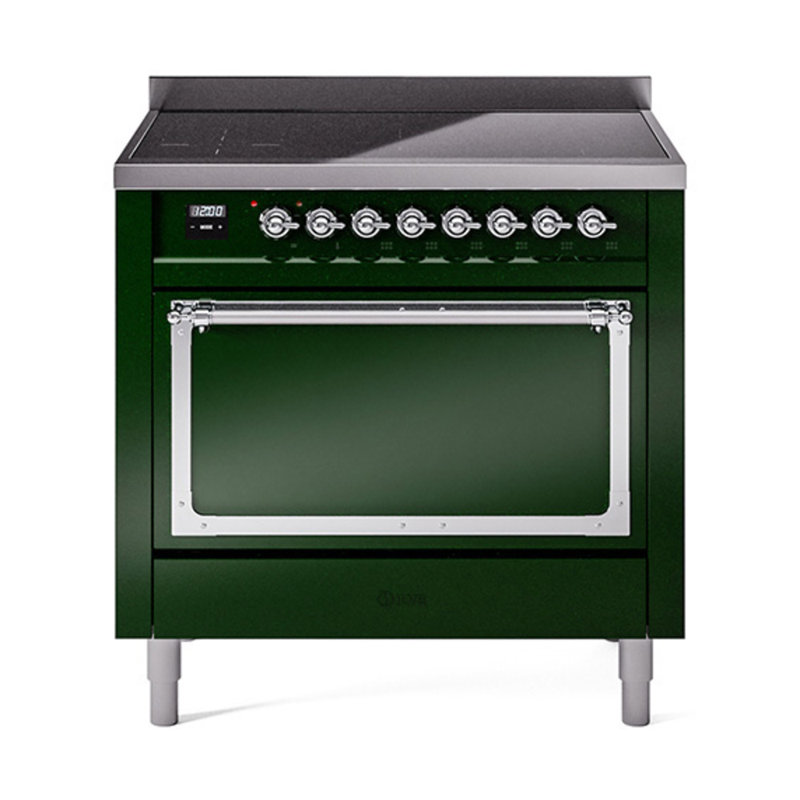 ILVE Nostalgie II Noblesse 36 in Induction Range, Emerald Green/Chrome