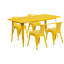 Ensemble de table rectangulaire intérieur / extérieur en métal 31,5 po x 63 po Lubron avec 4 fauteuils-24678771-98689509