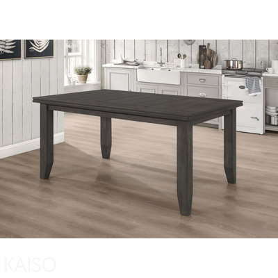 Dark Grey Rectangular Plank Top Dining Table