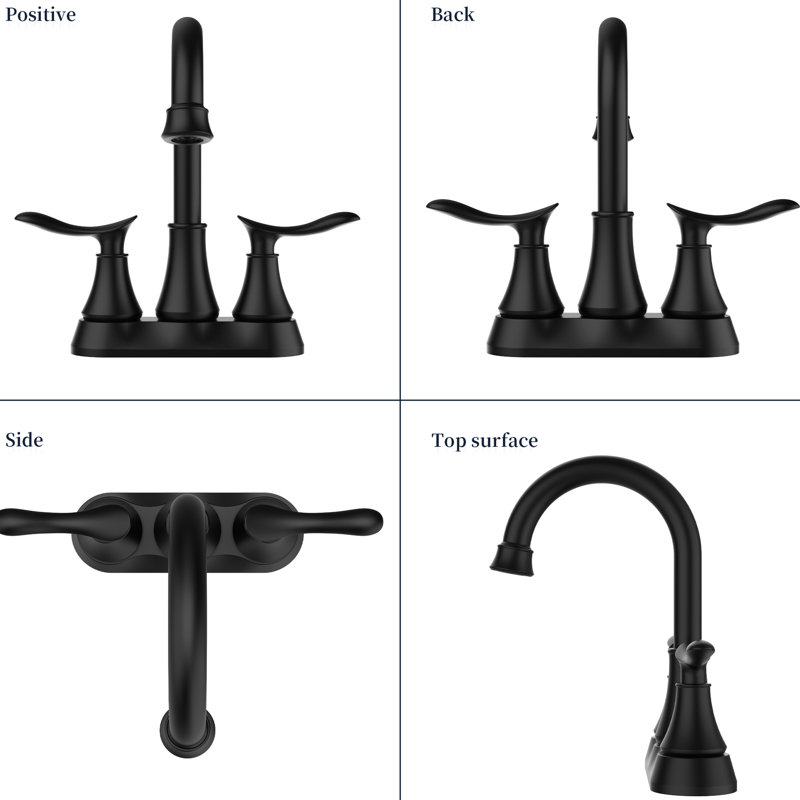 4-Inch Matte Black Bathroom Vanity Faucet - 2 With Pop-Up Drain To Rust, Corrosion, Tarnish, No Water Spot, Finger Print Sink , Scratch, Rust- For