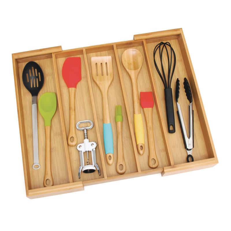 Porte-ustensiles extensible en bambou