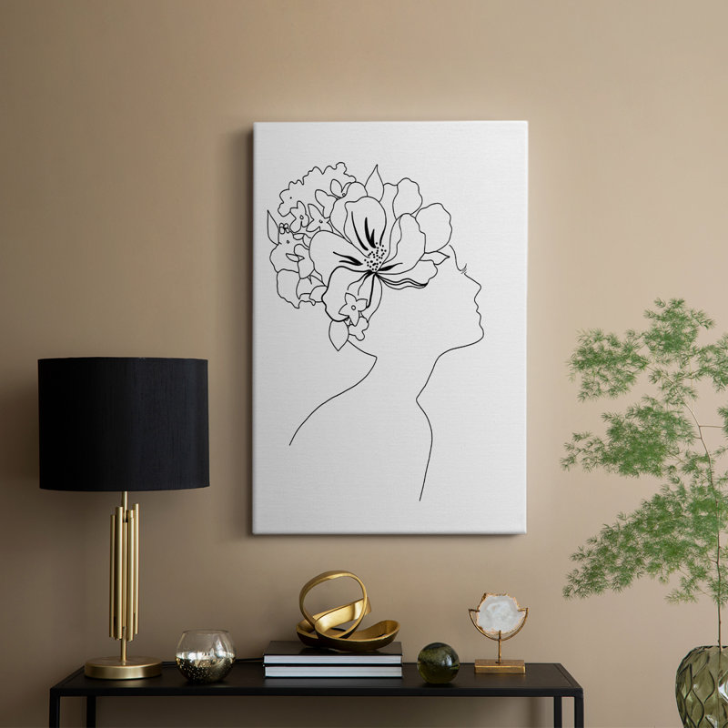Croquis floral tendance I - galerie Cavas sur mesure, H 60 po x l 40 po