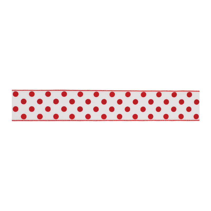 Ruban rouge et blanc à pois (ensemble de 2)