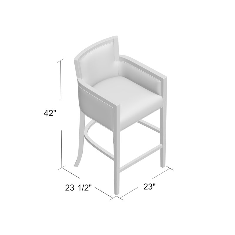 Albany Upholstered Stool with Solid Wood Frame, 9953 Mink 100% Polyester, Tobacco, Counter Stool (26" Seat Height)