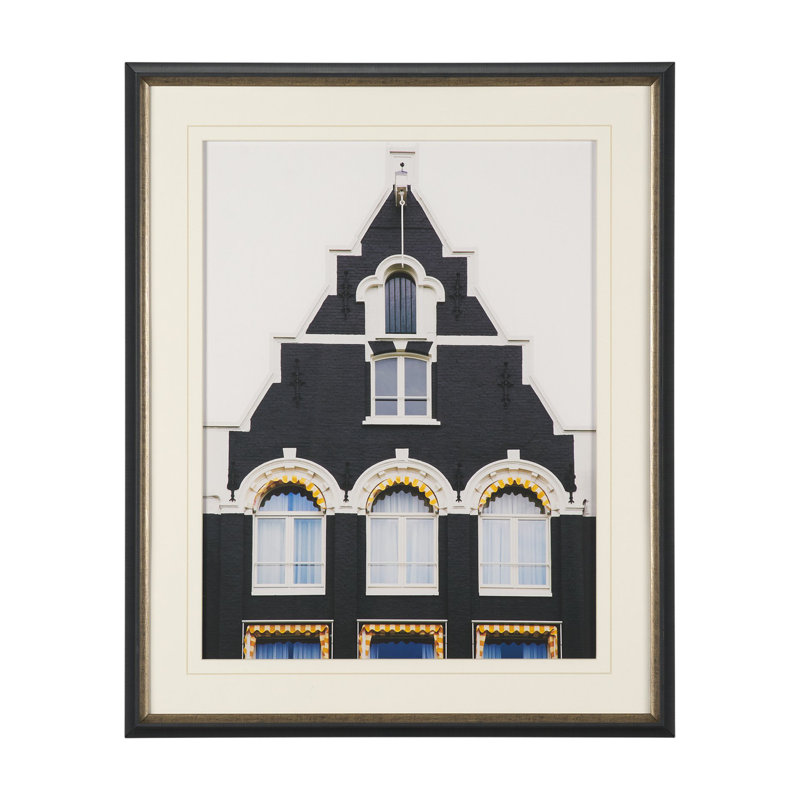 Par Irene Thisocki, reproduction d'art encadrée sous verre, L 26,0 x l 1,5 x H 32,0, Domicile éclairé, Noir