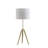 Kera Table Lamp, White Drum Shade, Brass Gold Tripod Base 39 Inch