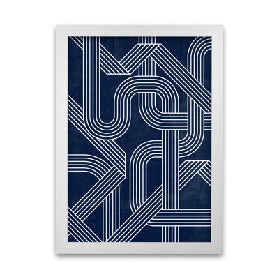 Blue Abstract Lines - Wrapped Canvas Print
