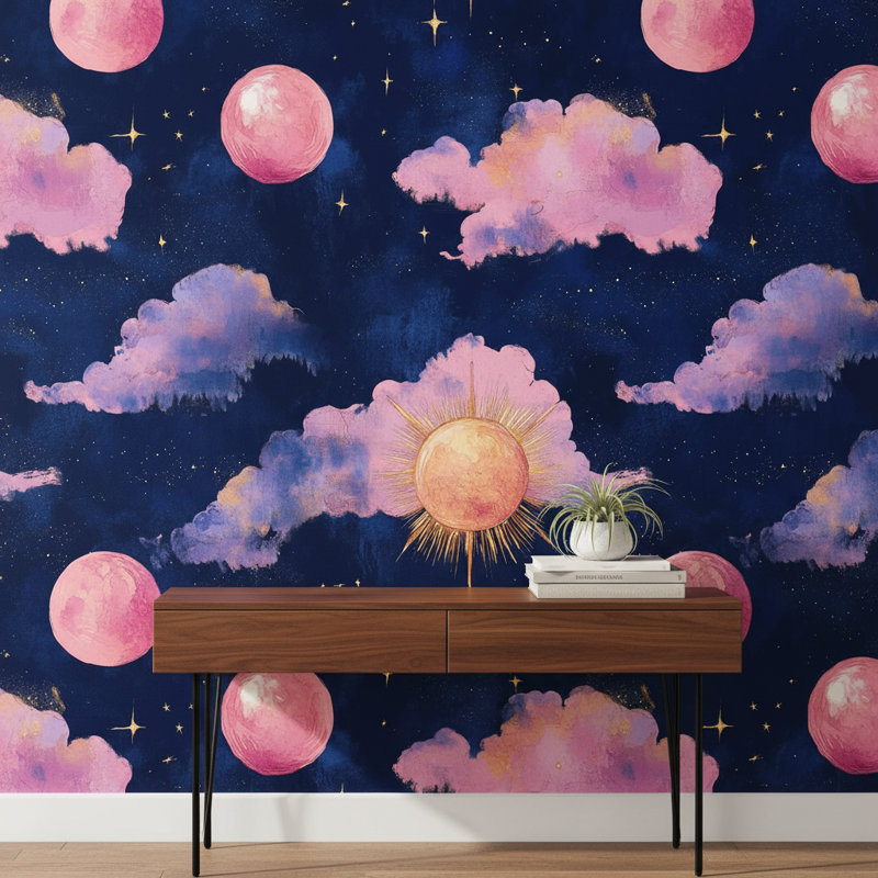 Papier peint céleste fantaisie onirique