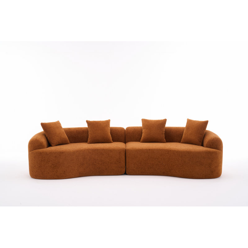 Canapé modulaire incurvé à compression Compression, canapé-lit en chenille haute densité 30D pour appartement, salon, L 110 po