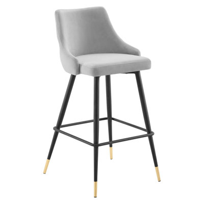 Adorn Performance Velvet Bar Stool In White