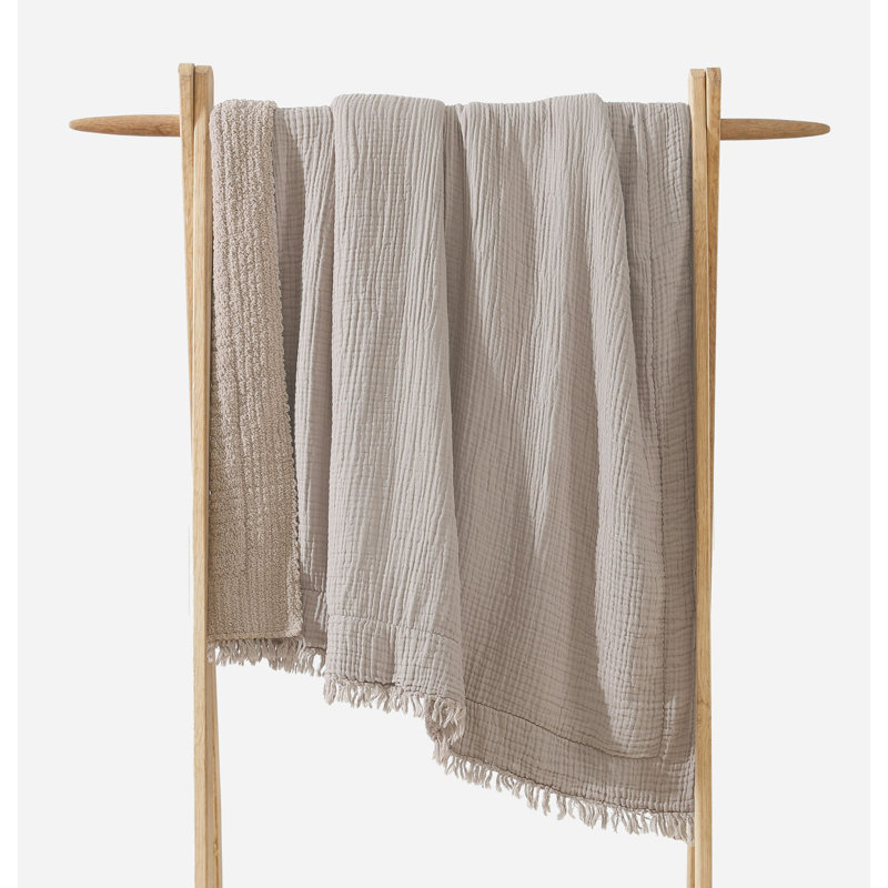 Snug Muslin Throw Blanket, Taupe