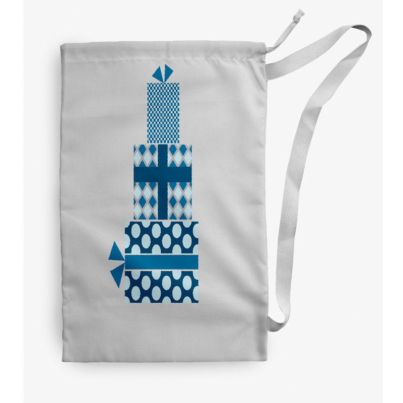 Fabric Laundry Bag with Handles, Medium (36" H x 28" W), Blue