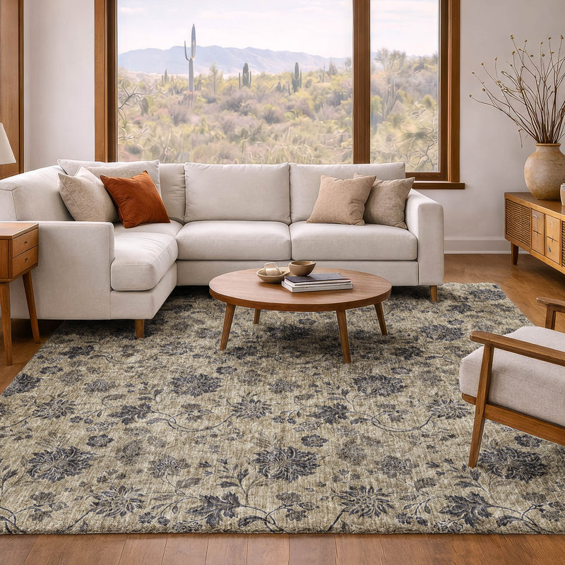 Tapis à poil long de qualité supérieure lavable à la machine ADS680, Brun, 10 pi x 14 pi