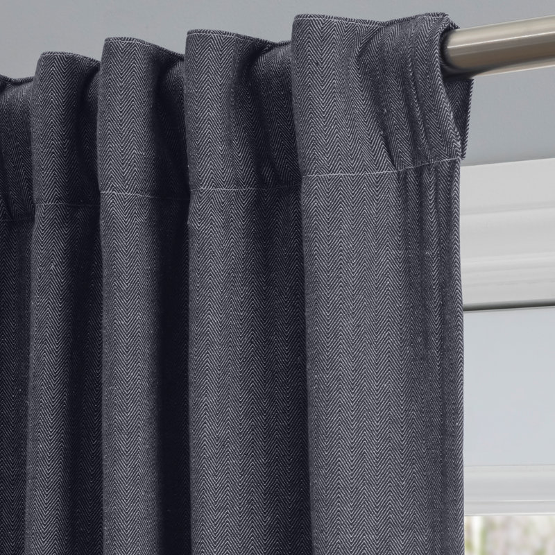 Panneau de rideau court Thrisa, Bleu marine, L 48 po x L 45 po